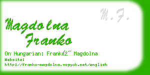 magdolna franko business card